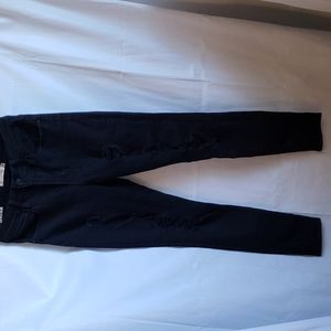 Levi's 721 high rise skinny black distressed jean